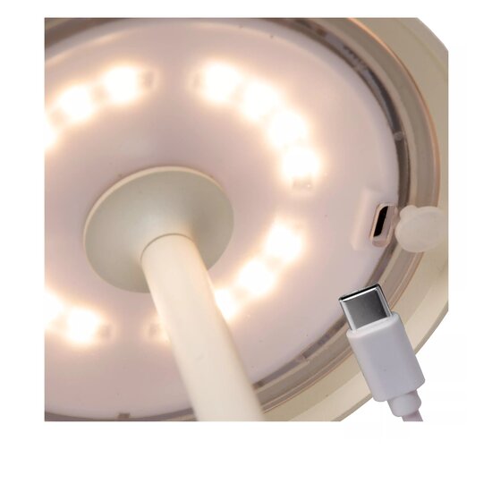 Witte USB oplaadbare draadloze tafellamp voor buiten dimbaar 1,5W