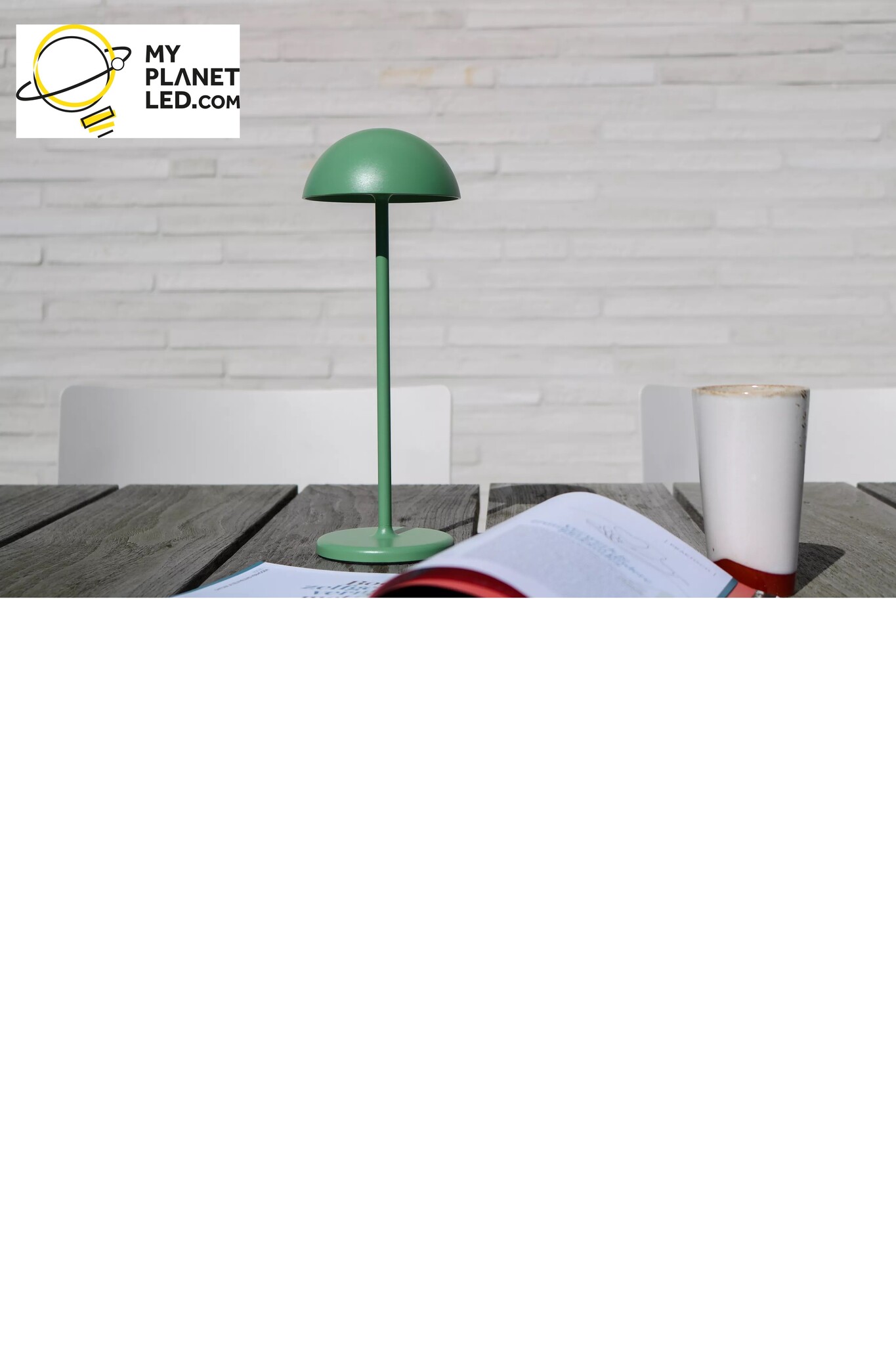 Lámpara de mesa exterior inalámbrica recargable USB blanca regulable 1.5W