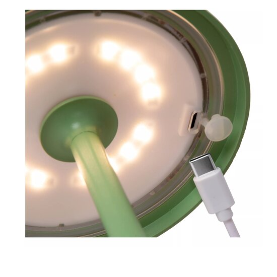 Lámpara de mesa exterior inalámbrica recargable USB verde regulable 1.5W