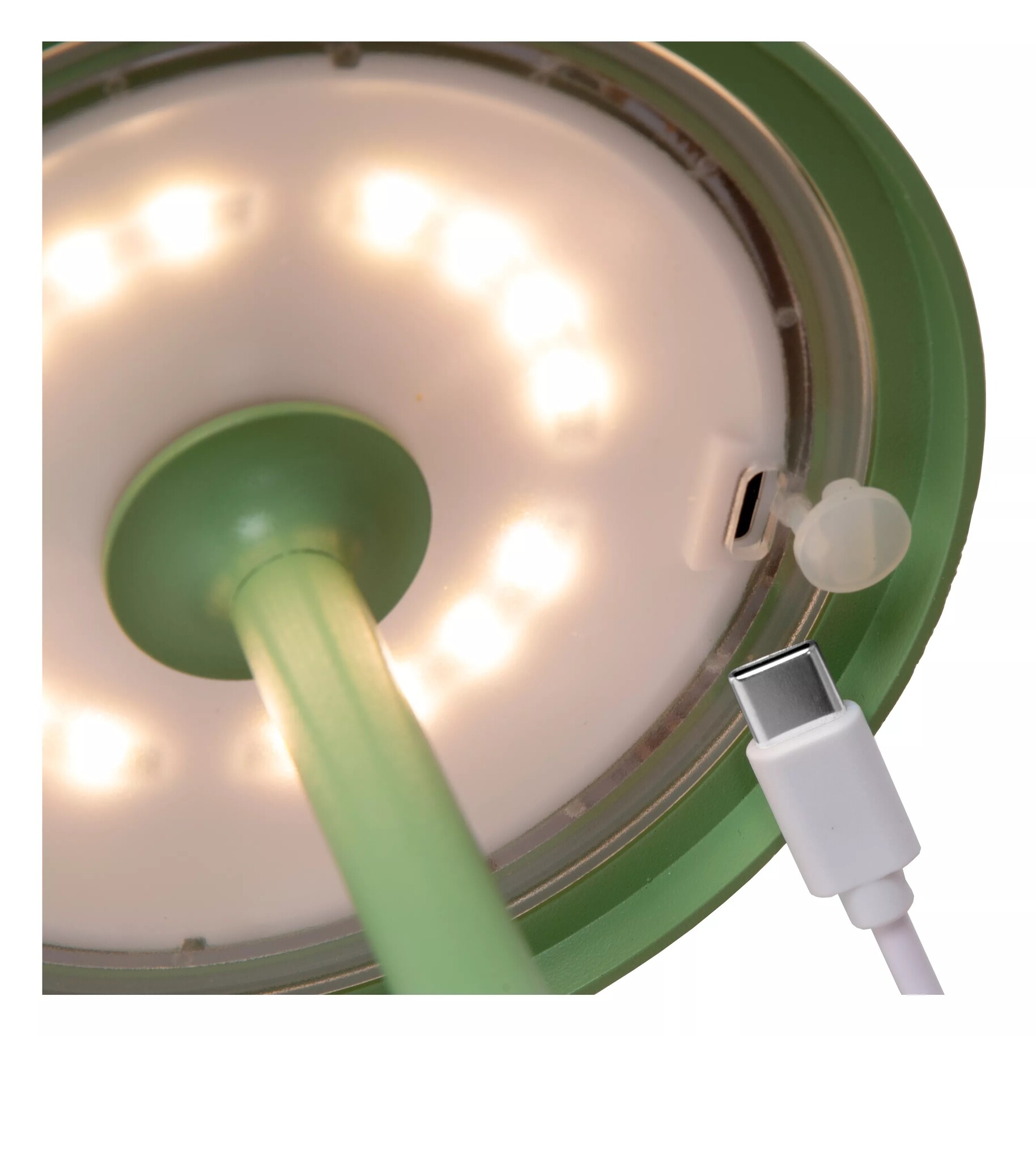 Lámpara de mesa exterior inalámbrica recargable USB verde regulable 1.5W
