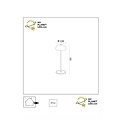 Lampe de table extérieure sans fil rechargeable USB noire dimmable 1.5W