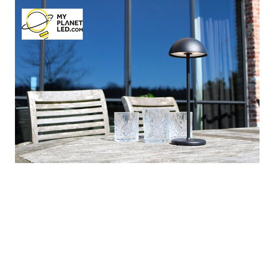 Lampe de table extérieure sans fil rechargeable USB noire dimmable 1.5W