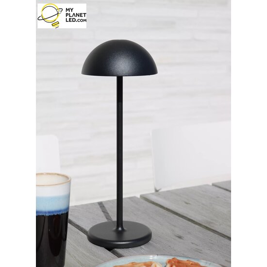 Lampe de table extérieure sans fil rechargeable USB noire dimmable 1.5W