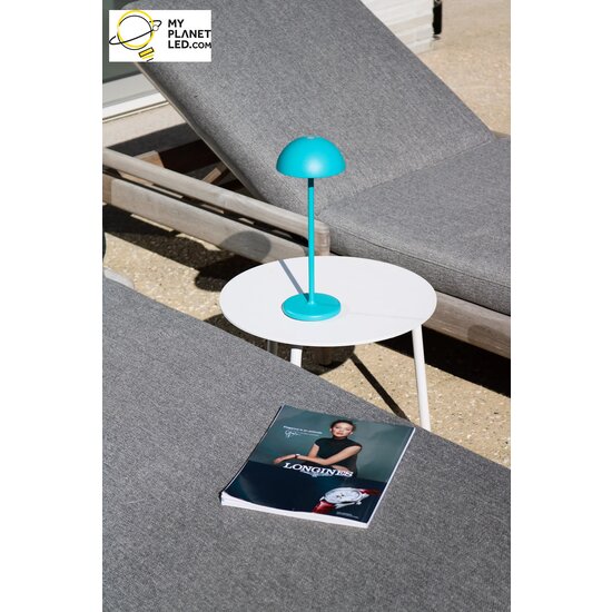 Lámpara de sobremesa exterior inalámbrica recargable USB regulable 1.5W turquesa