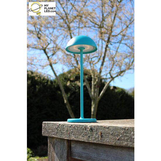 Lámpara de sobremesa exterior inalámbrica recargable USB regulable 1.5W turquesa