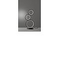 Rondo lampe de table LED à anneaux, 17W LED SMD 1500 lumens, 3000K blanc chaud, noir mat, IP20, gradateur intégré au câble