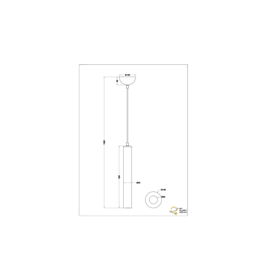 Clermont lámpara colgante con forma de micrófono, metal negro mate, 1xE27 máx. 10W 230V, altura 150 cm, diámetro 10 cm, IP20