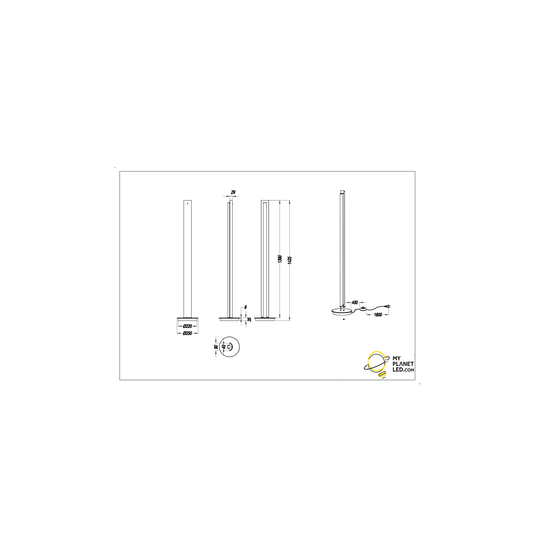 Grote mysterieuze zuil vloerlamp LED 15W DIM 3000K  zwart