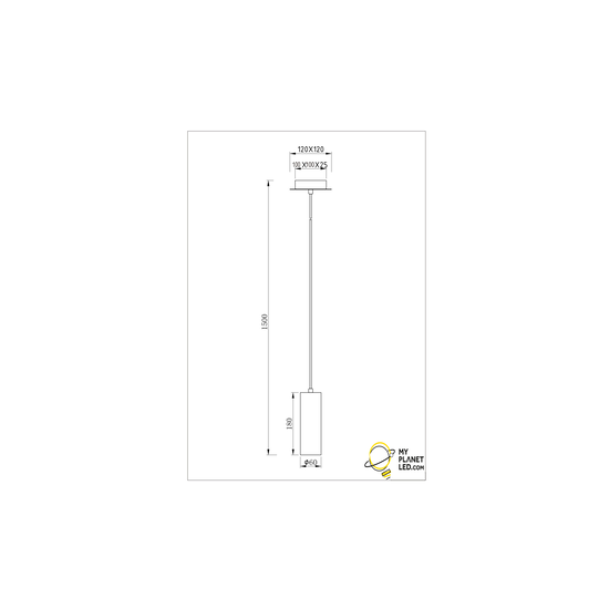 Plafonnier simple noir mat Slender 1xGU10