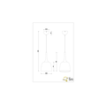 Chalice-shaped single hanging lamp 1xE27 brass matt