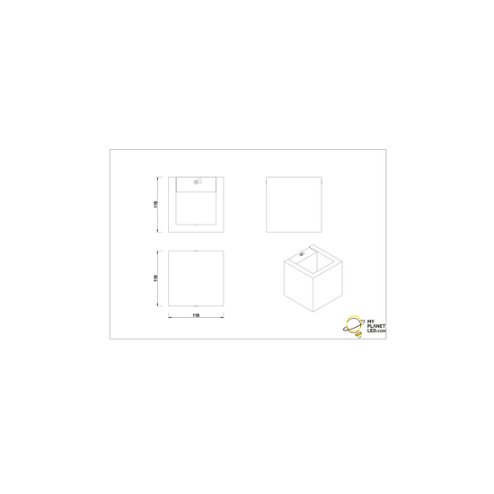 Houtkleurige boven/onder wandlamp LED 1x3,4W 3000K