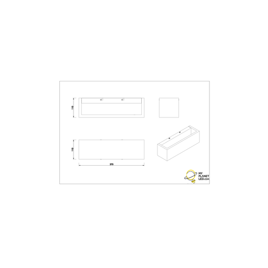 Breite holzfarbene Ober-/Unterwandleuchte LED 1x13,5W 3000K
