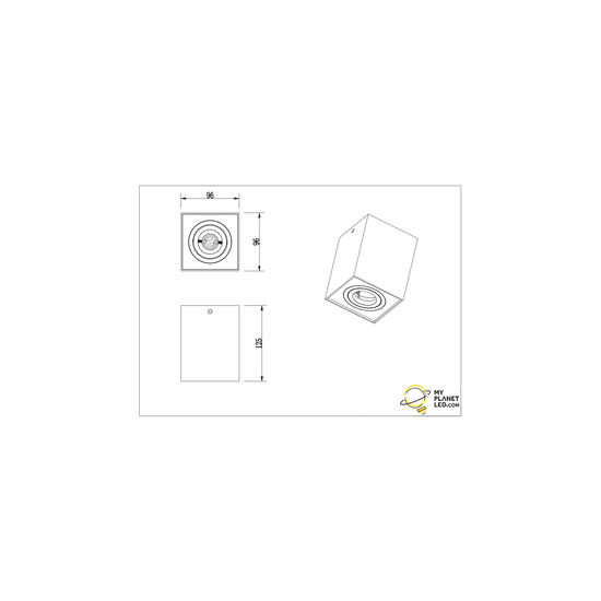 Spot de plafond simple rotatif noir mat élégant 1xGU10