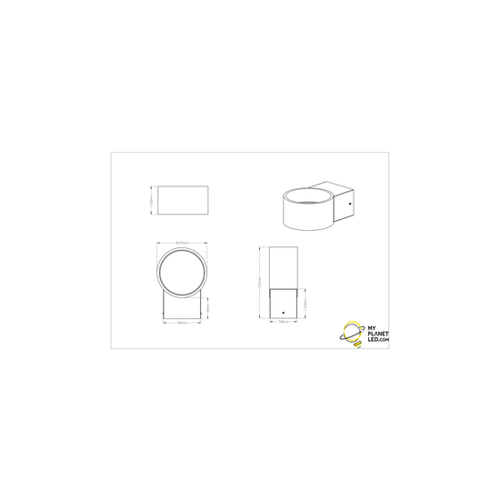 Elegante aplique de pared superior/inferior LED 4.3W 3000K negro mate