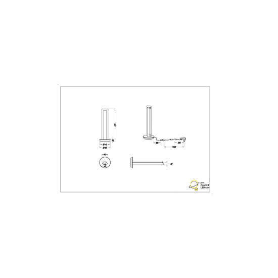 Petite lampe de table / lampadaire colonne mystérieuse noire LED 6.8W 3000K