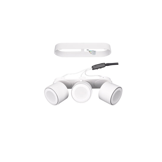 Foco de techo trio blanco de empotrar o de superficie 3x5W 3000K