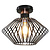 Black and copper metal cage ceiling lamp diamond shape E27
