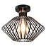Fantasia Shuru lámpara de techo, jaula metálica forma rombo, negro/cobre, Ø320mm, E27 máx. 60W excl., regulable