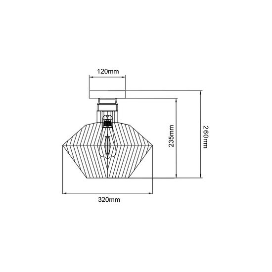 Fantasia Shuru ceiling lamp, metal cage diamond shape, black/copper, Ø320mm, E27 max. 60W excl., dimmable