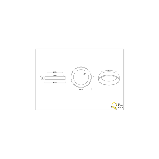 Plafón Soft redondo negro mate LED 27W 4000K