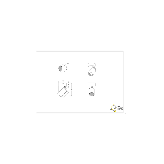 Einzelner weiß/schwarzer Akzent-Wand-/Deckenspot 1xGU10 mattweiß