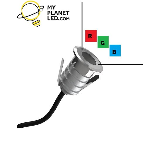 Spot encastrable couleur (RVB) étanche 3W IP67 diamètre 35 mm trou 28 à 32 mm