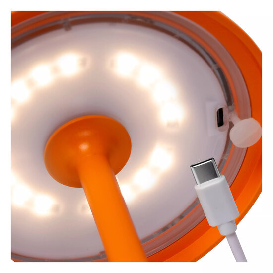 Lámpara de mesa exterior inalámbrica recargable USB naranja regulable 1.5W