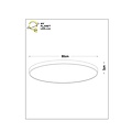 Riesige schwarze Deckenleuchte mit 80 cm Durchmesser, LED Dim 80W 2700K 3 StepDim