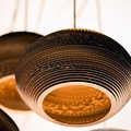 Hanging lamp cardboard white or beige design ellipse Ø 50cm E27