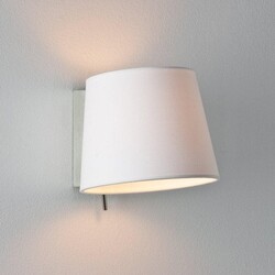 Chrome wall lamp E14 with white shade