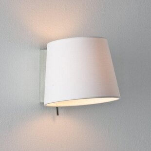 Astrolight Chrome wall lamp E14 with white shade