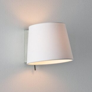 Chroom wandlamp E14 met witte kap