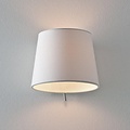 Chroom wandlamp E14 met witte kap