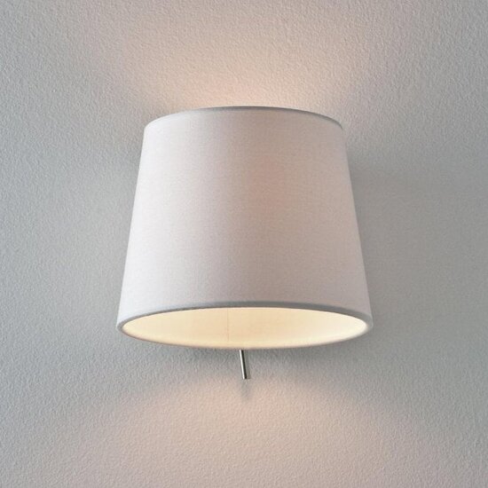 Chrome wall lamp E14 with white shade