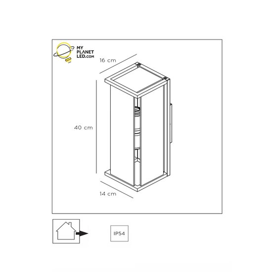Aplique de pared exterior cristal 2xE27