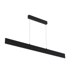 Long pendant hanging lamp 38 W LED sleek black dimmable light above & below