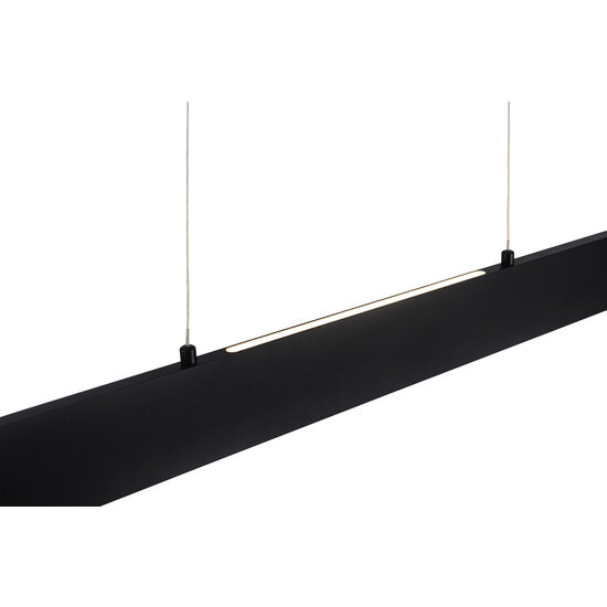 Long pendant lamp 38 W LED sleek black dimmable light above & below