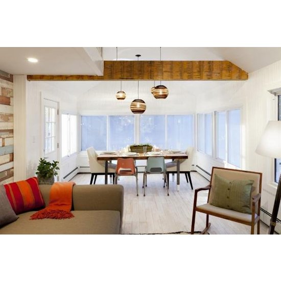 Lámpara colgante cartón diseño bola blanca o beige Ø 36cm E27