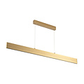 Long golden pendant lamp 38 W LED sleek dimmable light above & below
