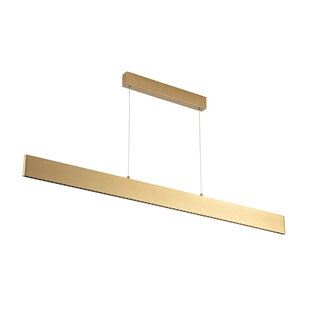 Long gold pendant hanging lamp 38 W LED sleek dimmable light above & below