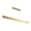 Long golden pendant lamp 38 W LED sleek dimmable light above & below