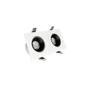 Adjustable white double recessed spot 2 x 20 W LED 5 year warranty 278x138mm