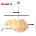 Wolk lamp E27 30 x 20 x 15 cm