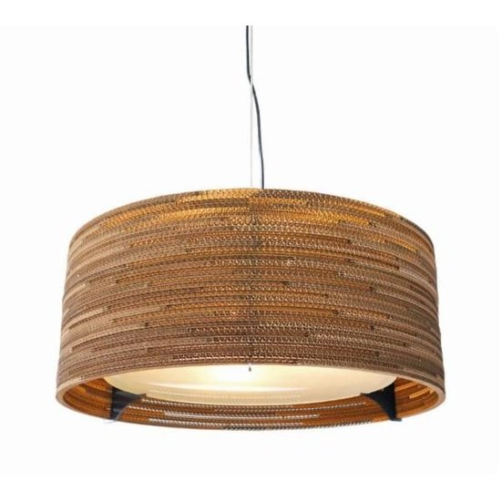 Hanglamp-karton Ø 45cm E27 wit of beige design rond