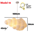 Wolkenlampe 4x E27 100 x 45 x 30 cm