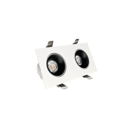 Profy Weiße, verstellbare 2 x 20 W Doppel-Einbauspot-LED-Leuchte für Käse und Brot