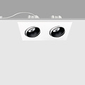 Profy Witte richtbare 2 x 20 W dubbele inbouwspot kaas en brood LED licht