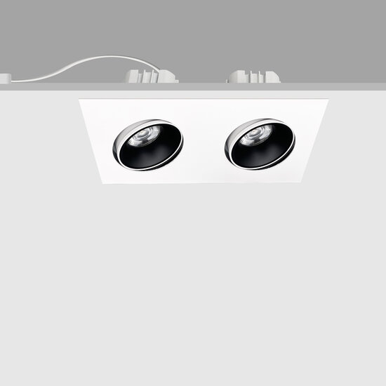 Profy Spot LED double encastrable blanc orientable 2 x 20 W fromage et pain