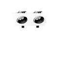 Profy Foco empotrable doble orientable 2 x 20 W blanco para iluminación carne rosa