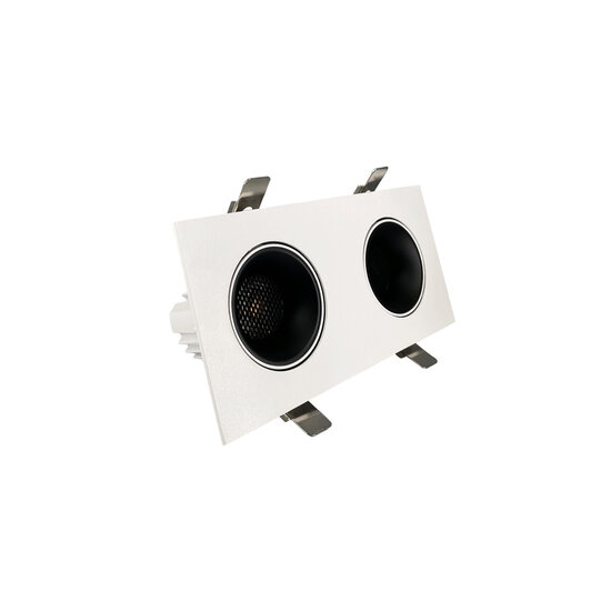 Profy Foco empotrable doble orientable 2 x 20 W blanco para iluminación carne rosa